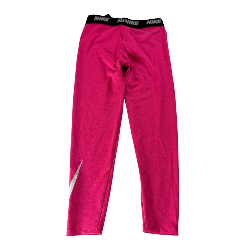 Nike Dri-FIT Leggings Girls 6X Hyper Pink Swoosh Logo Activewear NWT - Picture 2 of 11